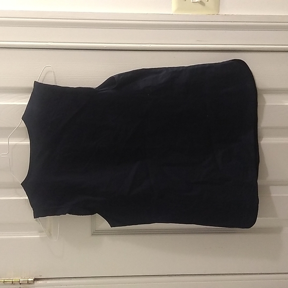 J. Crew Navy Ruffle Shell Sleeveless Blouse, Size 2 - Picture 4 of 4